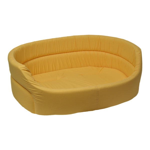فيلاين قو فوم سرير بيضاوي الشكل للقطط والكلاب، لون أصفر - متجر اليف