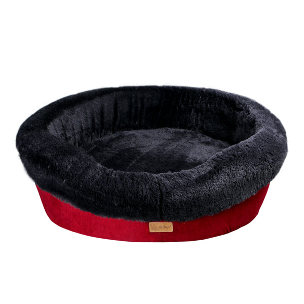 فيلاين قو دونات سرير دائري الشكل للقطط والكلاب, لون أحمر و أسود - متجر اليف