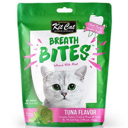 كت كات بريث بايتس نعناع مكافات قطط مكمل غذائي نكهة التونا 60غ - متجر اليف