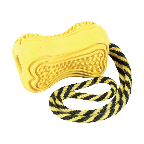 زولكس تيتن لعبة مطاطيه بحبل ، لون أصفر، للكلاب - متجر اليف